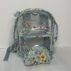Very Bradley clear backpack and pouch